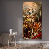 The Assumption of the Virgin by Gaspare Diziani canvas wall art displayed in a contemporary room