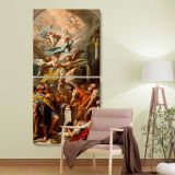 The Assumption of the Virgin by Gaspare Diziani two panel canvas wall art room mockup