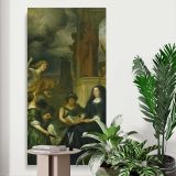 Allegory on the Memory of Frederik Hendrik 1584 1647 Prince of Orange with the Portrait of his Widow Amalia van Solms 1654 by Govert Flinck canvas print displayed in a modern interior