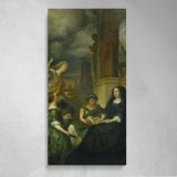 Allegory on the Memory of Frederik Hendrik 1584 1647 Prince of Orange with the Portrait of his Widow Amalia van Solms 1654 by Govert Flinck Canvas Wall Art Print