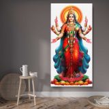 Hindu Goddess Lakshmi canvas wall art displayed in a contemporary room