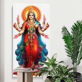 Hindu Goddess Lakshmi canvas print displayed in a modern interior