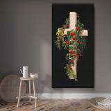 No 43 Prangs crosses in mats after Mrs OE Whitney by Mrs O E Whitney canvas wall art displayed in a contemporary room