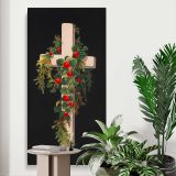 No 43 Prangs crosses in mats after Mrs OE Whitney by Mrs O E Whitney canvas print displayed in a modern interior