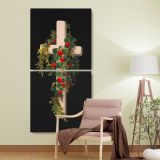 No 43 Prangs crosses in mats after Mrs OE Whitney by Mrs O E Whitney two panel canvas wall art room mockup