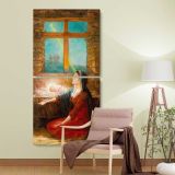 Christmas Morn Will H Low by Will H Low two panel canvas wall art room mockup
