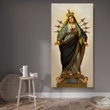 Our Lady of the Seven Sorrows canvas wall art displayed in a contemporary room