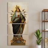 Our Lady of the Seven Sorrows three panel canvas wall art room mockup