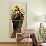 Our Lady of the Seven Sorrows two panel canvas wall art room mockup