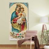 Virgin Mary with the Christ Child and Sacred Heart two panel canvas wall art room mockup