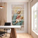 Virgin Mary and Christ Child five panel canvas wall art office mockup