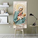 Virgin Mary and Christ Child canvas wall art shown in a modern interior