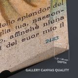 Vintage Virgin Mary Devotional Portrait close up showing gallery canvas texture and depth