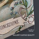 The Immaculate Conception close up showing gallery canvas texture and depth