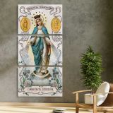 The Immaculate Conception three panel canvas print in a contemporary interior