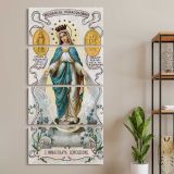 The Immaculate Conception three panel canvas wall art room mockup