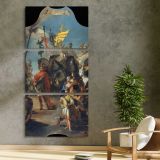 The Triumph of Marius by Giovanni Battista Tiepolo three panel canvas print in a contemporary interior