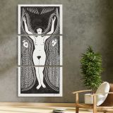 Ecstasy Extase 1922 print by Samuel Jessurun de Mesquita three panel canvas print in a contemporary interior