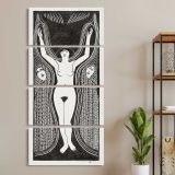 Ecstasy Extase 1922 print by Samuel Jessurun de Mesquita three panel canvas wall art room mockup