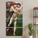 Phyllis and Demophoon 1870 by Edward Burne Jones three panel canvas wall art room mockup