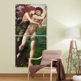 Phyllis and Demophoon 1870 by Edward Burne Jones two panel canvas wall art room mockup