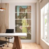 A Herald of Spring 1872 by Walter Crane five panel canvas wall art office mockup