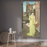 A Herald of Spring 1872 by Walter Crane canvas wall art displayed in a contemporary room