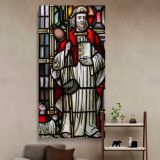 Saint in a Stained Glass Window canvas wall art in a styled interior