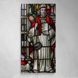 Saint in a Stained Glass Window Canvas Wall Art Print
