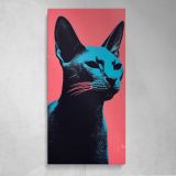 Black Cat Pop Art Portrait Canvas Wall Art Print