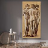 Venus Concordia Study of the Three Graces 1895 by Edward Burne Jones canvas wall art displayed in a contemporary room