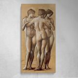 Venus Concordia Study of the Three Graces 1895 by Edward Burne Jones Canvas Wall Art Print