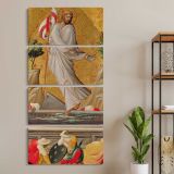 The Resurrection of Christ three panel canvas wall art room mockup