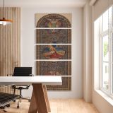 Design for a Stained Glass Window by Izabel M Coles five panel canvas wall art office mockup