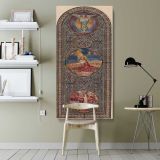 Design for a Stained Glass Window by Izabel M Coles canvas wall art shown in a modern interior