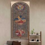 Design for a Stained Glass Window by Izabel M Coles canvas wall art in a styled interior