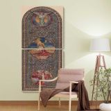 Design for a Stained Glass Window by Izabel M Coles two panel canvas wall art room mockup