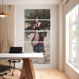 Christmas Morning 1899 by American Lithographic Co five panel canvas wall art office mockup