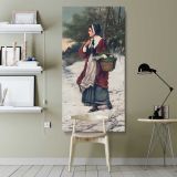 Christmas Morning 1899 by American Lithographic Co canvas wall art shown in a modern interior