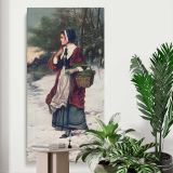 Christmas Morning 1899 by American Lithographic Co canvas print displayed in a modern interior