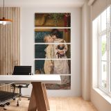 Under the Mistletoe ca 1898 by anonymous five panel canvas wall art office mockup