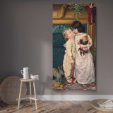 Under the Mistletoe ca 1898 by anonymous canvas wall art displayed in a contemporary room