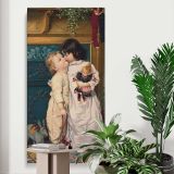 Under the Mistletoe ca 1898 by anonymous canvas print displayed in a modern interior