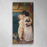 Under the Mistletoe ca 1898 by anonymous Canvas Wall Art Print