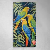 Tropical Parrots in a Jungle Canvas Wall Art Print