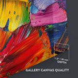 Colourful Impasto Abstract close up showing gallery canvas texture and depth