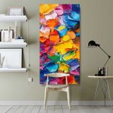 Colourful Impasto Abstract canvas wall art shown in a modern interior