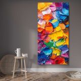 Colourful Impasto Abstract canvas wall art displayed in a contemporary room