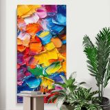 Colourful Impasto Abstract canvas print displayed in a modern interior