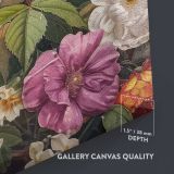 Vintage Spring Flower Garden close up showing gallery canvas texture and depth
